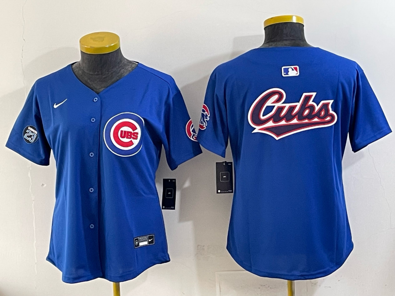 Women Chicago Cubs blank blue 2025 Nike MLB jersey 006